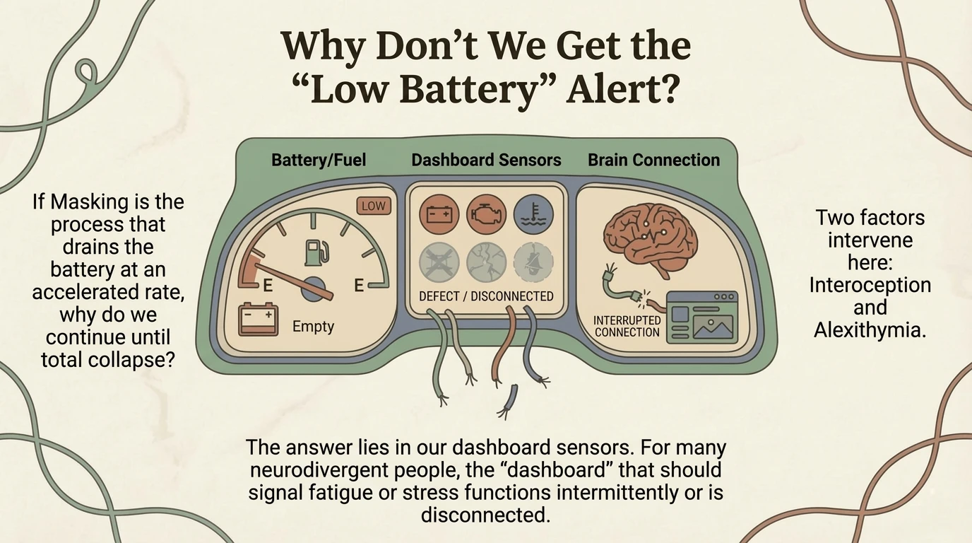 The three causes of the broken gauge: Interoception, Alexithymia and Masking