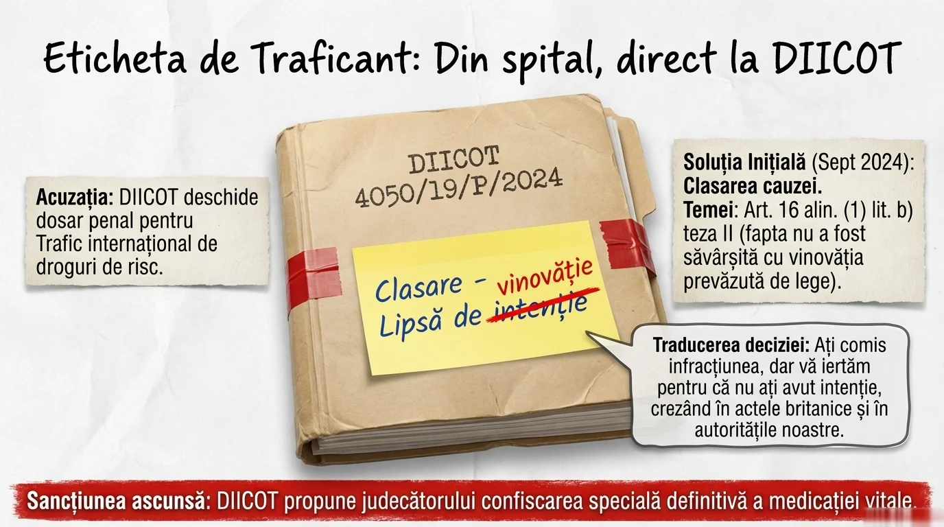 Eticheta de traficant: dosarul DIICOT 4050/19/P/2024 — clasarea care ascundea confiscarea definitivă