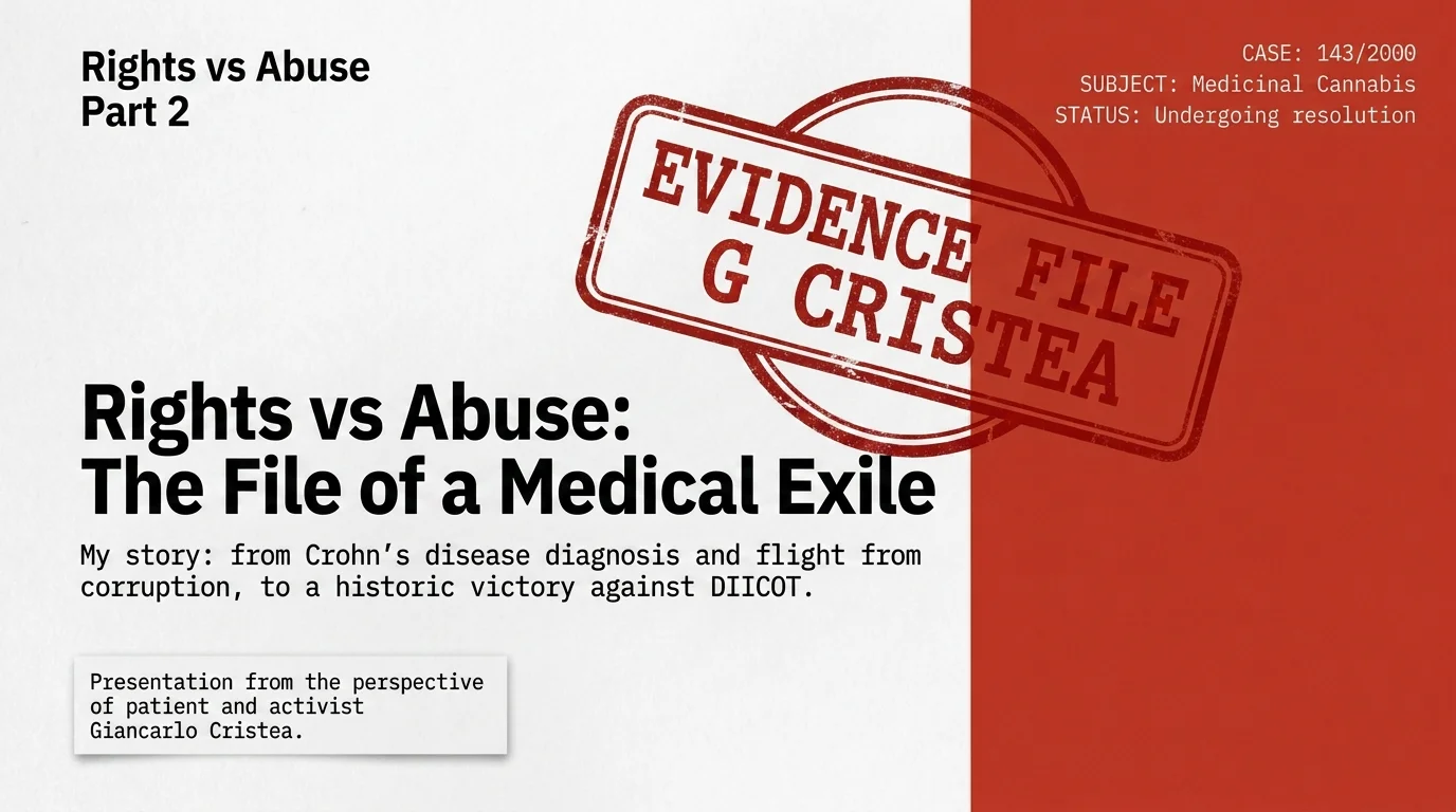 The Cristea vs. DIICOT Case - The Medical Exile Dossier: cover infographic