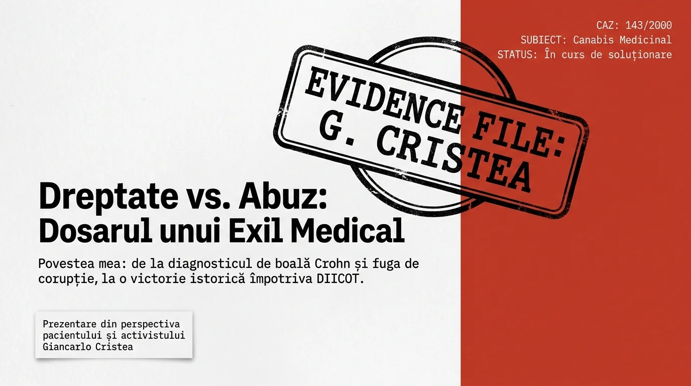 Cazul Cristea vs. DIICOT - Dosarul exilului medical: cover infografic