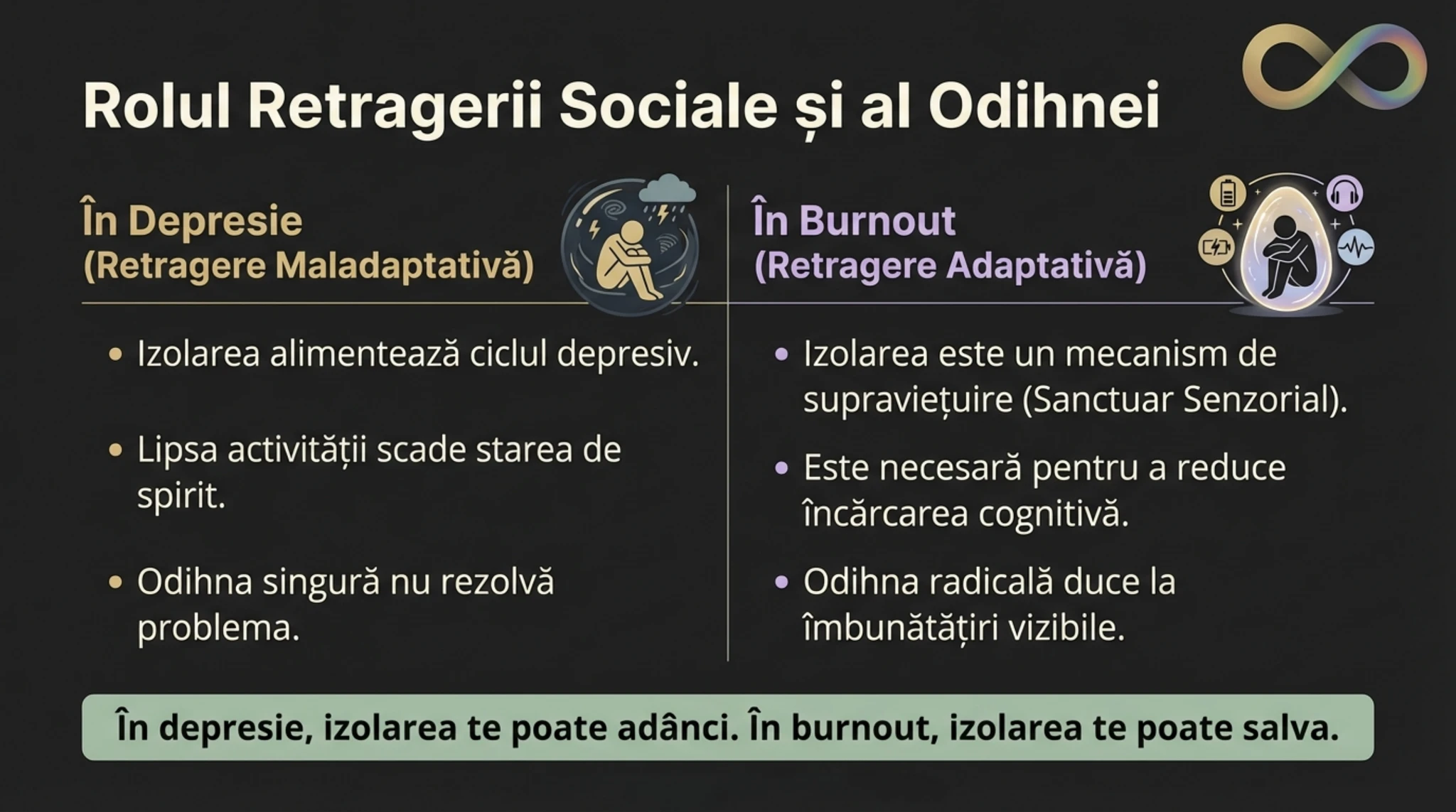 Factorii declansatori ai depresiei secundare in burnout: pierderea abilitatilor, izolarea sociala, trauma invalidarii repetate